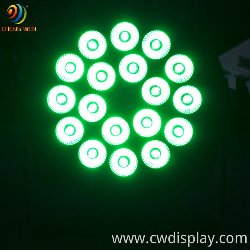 18pcs Waterproof Flat Led Par Light